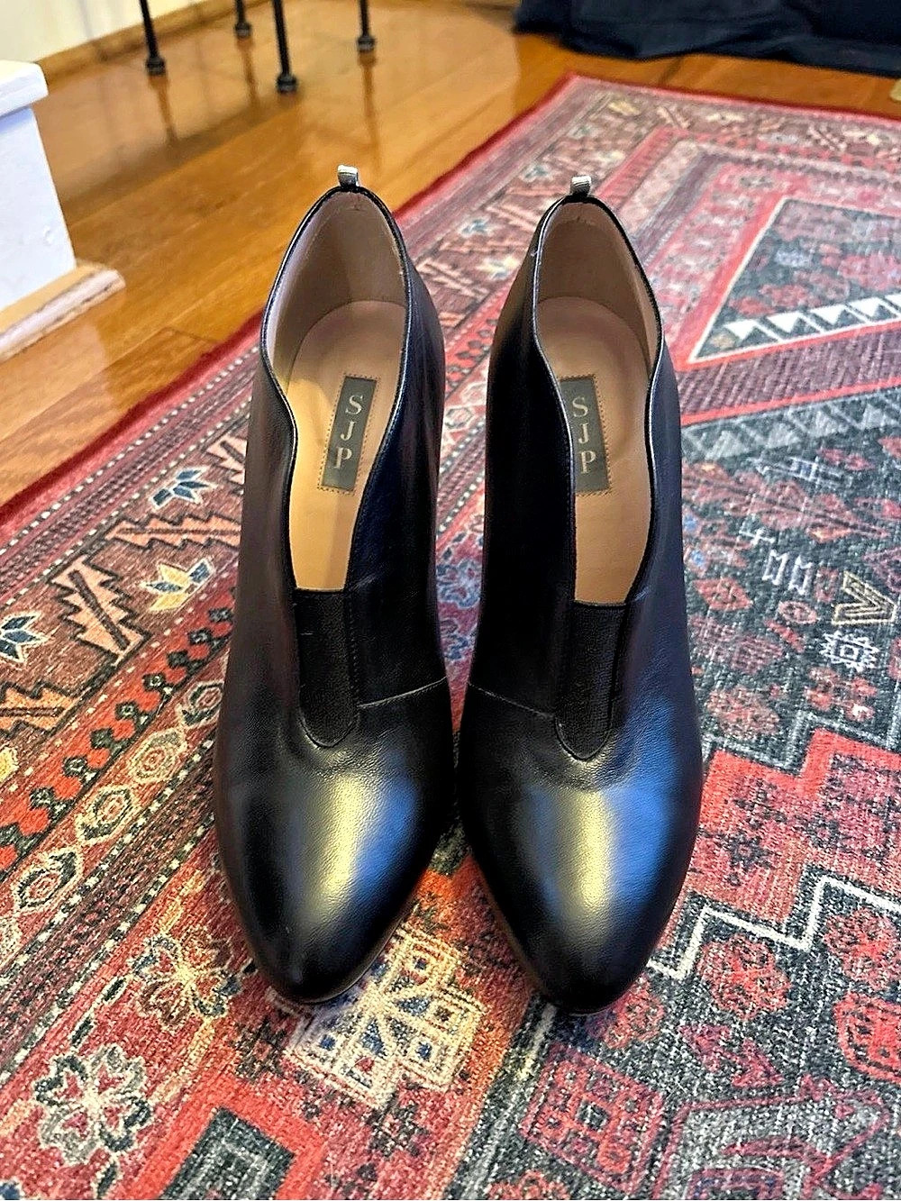 SJP Pointed Toe High Heel Booties in Black